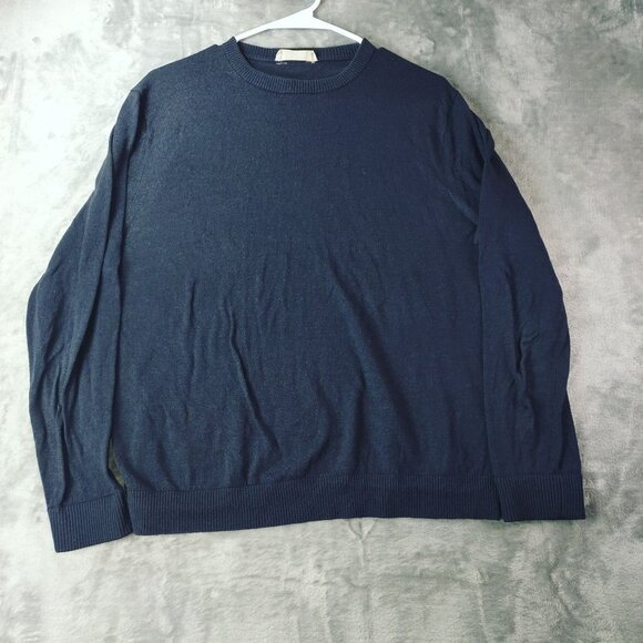 Everlane Womens 100% Wool Sweater L Navy Blue Crewneck Pullover Classic Vibes - Picture 1 of 9